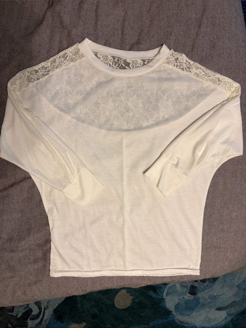 Lace Back 3/4 Sleeve Women's Top